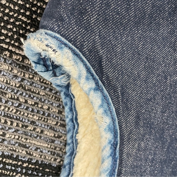 Vintage 70s Sears Roebucks Western Wear Denim Vest Sherpa Lined Sz Medium - Picture 10 of 13